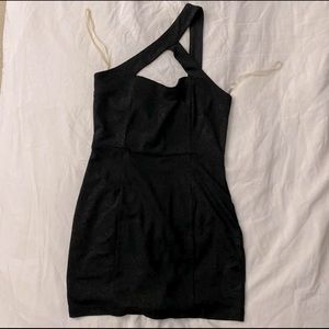 F21 Black Gold speckles Mini Dress - L